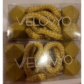 Velovyo Gold Curtain Tiebacks Set of 4
