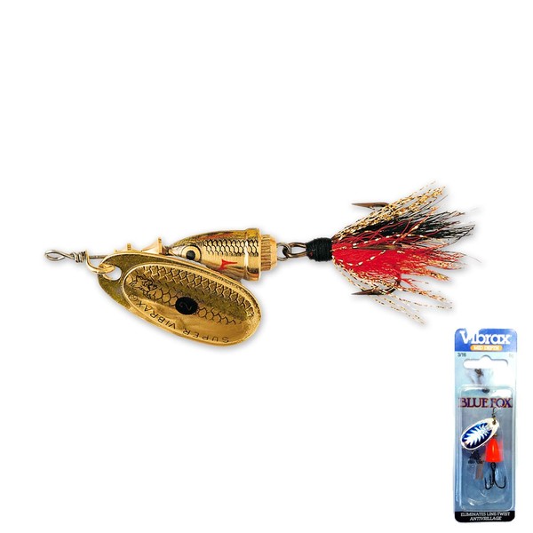 Blue Fox Classic Vibrax 03 Foxtail Tackle, Golden Shiner, 1/4