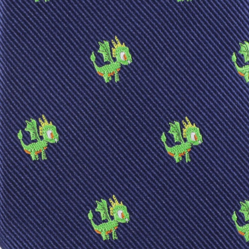 MENDEPOT - Corbata con diseño de dragón con caja verde
