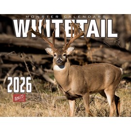 2026 Monster Whitetail Deer Wall Calendar 16-Month X-Large Size 14x22, Big Buck Rack Calendar by The KING Company-Monster Calendars