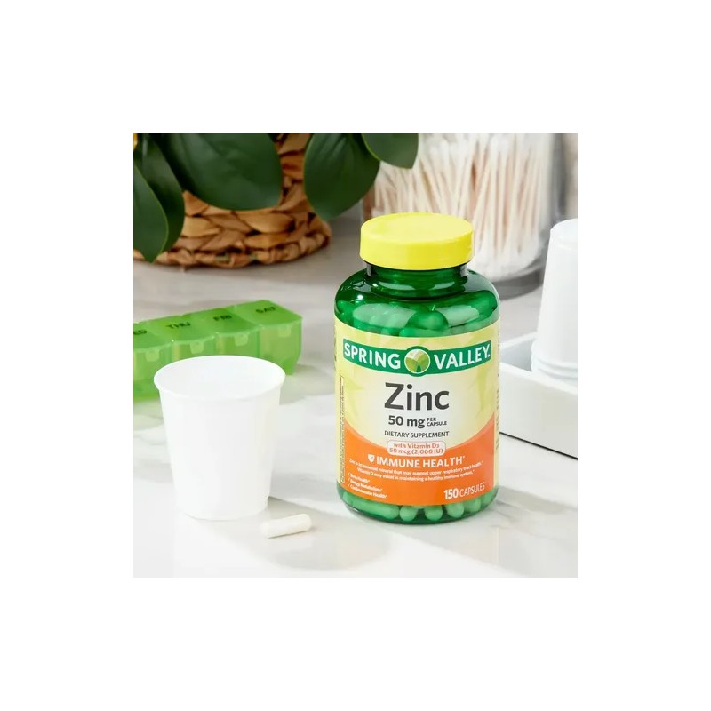 Zinc Con Vitamina D3 Super Premium 50mg 2000 Ui 150