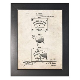Ouija Board Game Patent Art Old Look Print in a Smooth Black Wood Frame (11" x 14") M11806