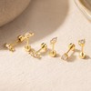 PRTGL Flat Back Earringg - 6pcs 14k Gold Plated Tiny