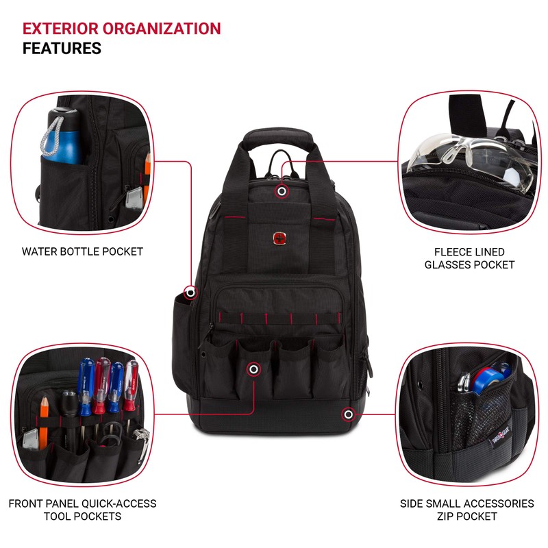 SWISSGEAR 2767 Tool Bag Large Durable Work Pack Backpack With