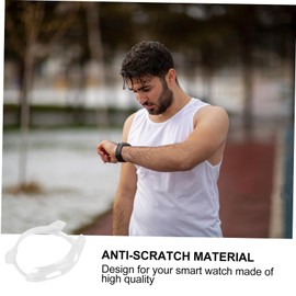 GRIRIW 3pcs Transparent Watch Protective Cases for Smart Watch Full Coverage Frame Cover Anti-Scratch Easy Access to Buttons and Ports