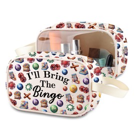 MNIGIU Funny B Gambler Gift I'll Bring The Luck Clear Cosmetic Bag Gambling Lover Gift Lucky Player Makeup Bag