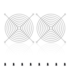 YIMATEECO Fan Grill 140mm CPU Case Metal Grill, 2 Pack Fan Finger Grill Protector Guard, Clear Airflow for 140x140mm Fan Protective Cover DIY, PC Computer Case Fans, Cooling Fan (2 Pack, Silver)