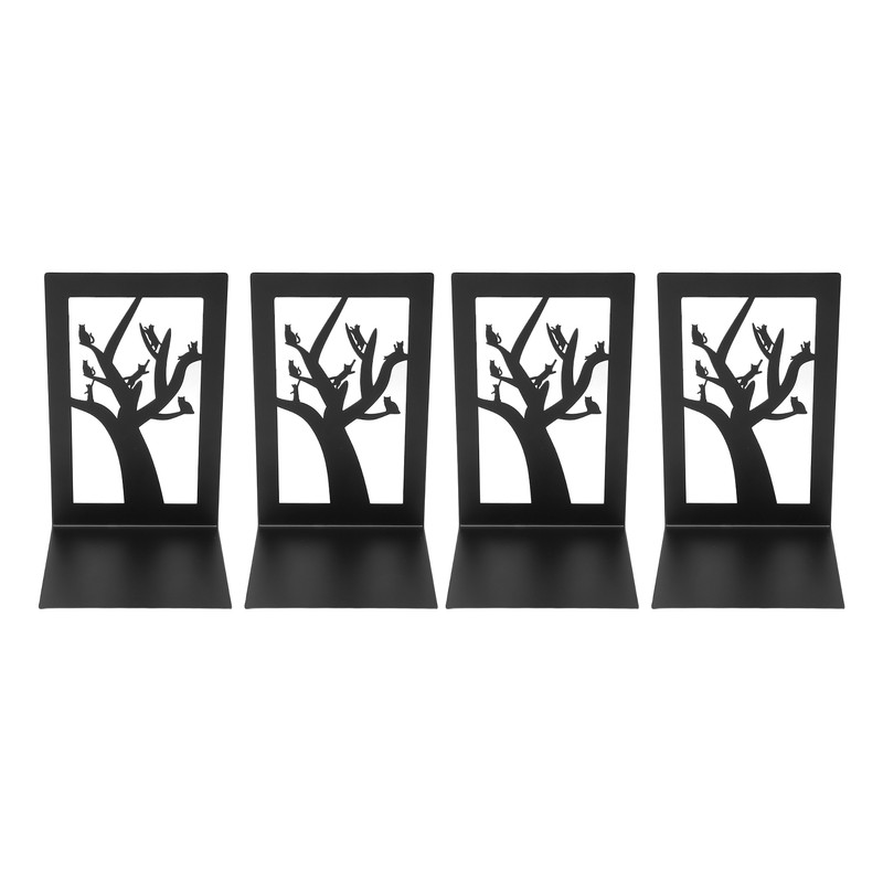 4Pcs Metal Book Ends Orderly Storage Arbitrary Adjustment Smoother Edges