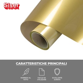 Siser® EasyWeed® Extra Oro, 30cm x 0,5mt, vinile termotrasferibile per personalizzare nylon, pelle, tessuti trattati