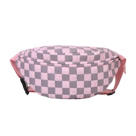 Fashion Checkered Waist Pack for Men Women Canvas Crossbody Bag Sports Running Fanny Pack with Adjustable Belt