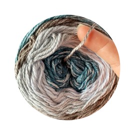 Troyarn Cotton Royal Ombre (1- Skeins Pack) Yarn with Rainbow Colors,Soft Yarn for Crocheting and Knitting%100 Organic Cotton Four Season Yarn 1x100 gr (1x230 yds) (20105)