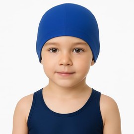 Gorro de natación para niño de 1 a 3 años, Gorra de natación de Lycra Transpirable para niño Azul.