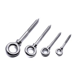 Stainless steel woodscrew eye bolt A4 316 marine grade lifting threaded ring (4, 8mm x 80mm)