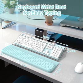 iCasso Ergonomic Keyboard Stand and Wrist Rest Pad,Memory Foam with Wrist Support for Computer Laptop,Non-Slip Arm Rest Wrist Guard with Acrylic Tilted Holder for Home,Office,Gaming(Blue)
