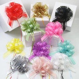 6 Pieces Large Pull Bows, Grey Bow for Gift, 6 inches,Ribbon Bow Gift Decorative Bows, Holiday Birthday Decorations Bow，Baskets Bow Wedding Decorations Bow