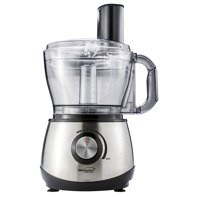 Brentwood Select FP-581 Food Processor, 8-Cup, Stainless Steel/Black