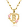 Qitian Initial Heart Necklace for Women Heart Gold Letter B