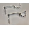 28mm Chrome Silver Curtain Pole Brackets x 2 Strong Metal