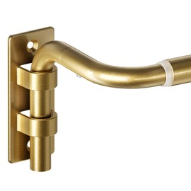 ENJOYBASICS Blackout Curtain Rod for Windows 48 to 84, Wrap Around Curtain Rods for Bedroom, Living Room, Adjustable from 30 to 86 Inches, Gold