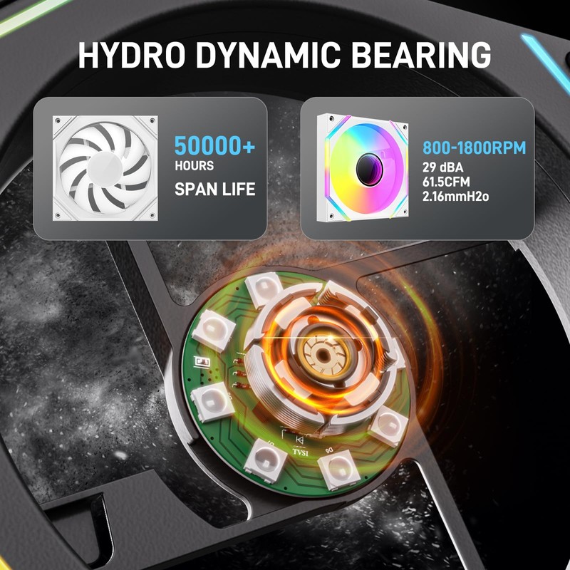 DARKROCK F140 140 mm Infinity Mirror Design Case Fan with