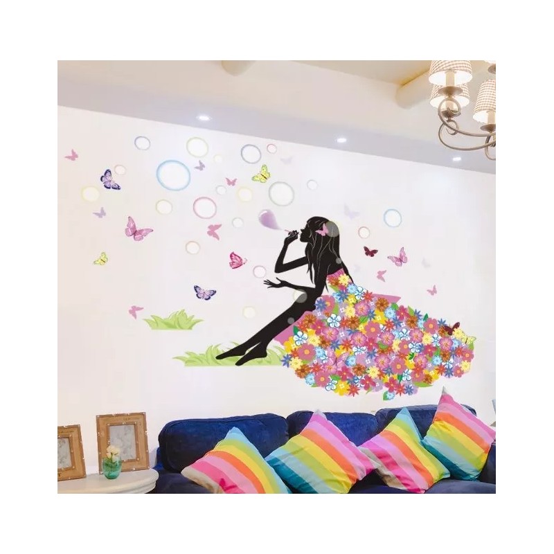 DaraBaby Vinil Decorativo Infantil Hada Burbujas Sala Habitacion