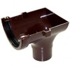 FLOPLAST 112mm Half Round Gutter Stop End Outlet - Brown