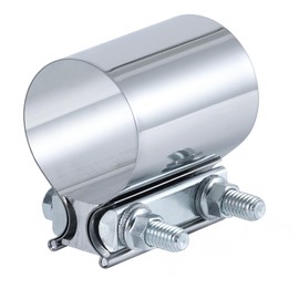 Vitonsbay 3.5 Inch Exhaust Clamp,3 1/2 In Butt Joint Exhaust Muffler Pipe Band Clamp Sleeve Coupler Stainless Steel(1PCS)