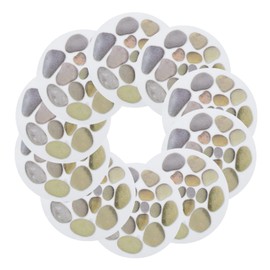 WANDIC Non-Slip Bathtub Stickers, 10 Pcs Cobblestone Pattern Self Adhesive Bath Stickers Safety Textured Shower Treads Bathtub Stickers Anti-Slip Treads for Bath Shower Pools Stairs with Scraper