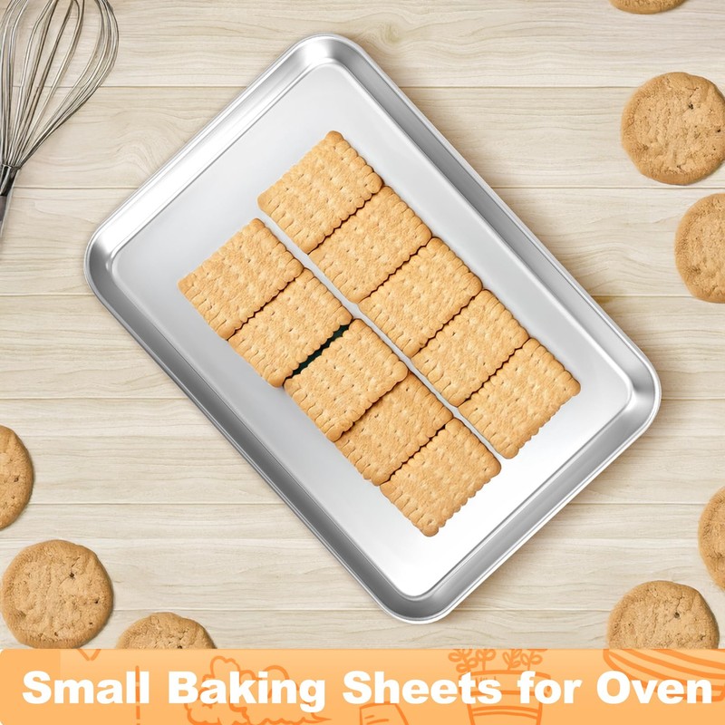 Dyrfolm 6 Pcs Baking Sheet Stainless Steel, 8''L x 5''W