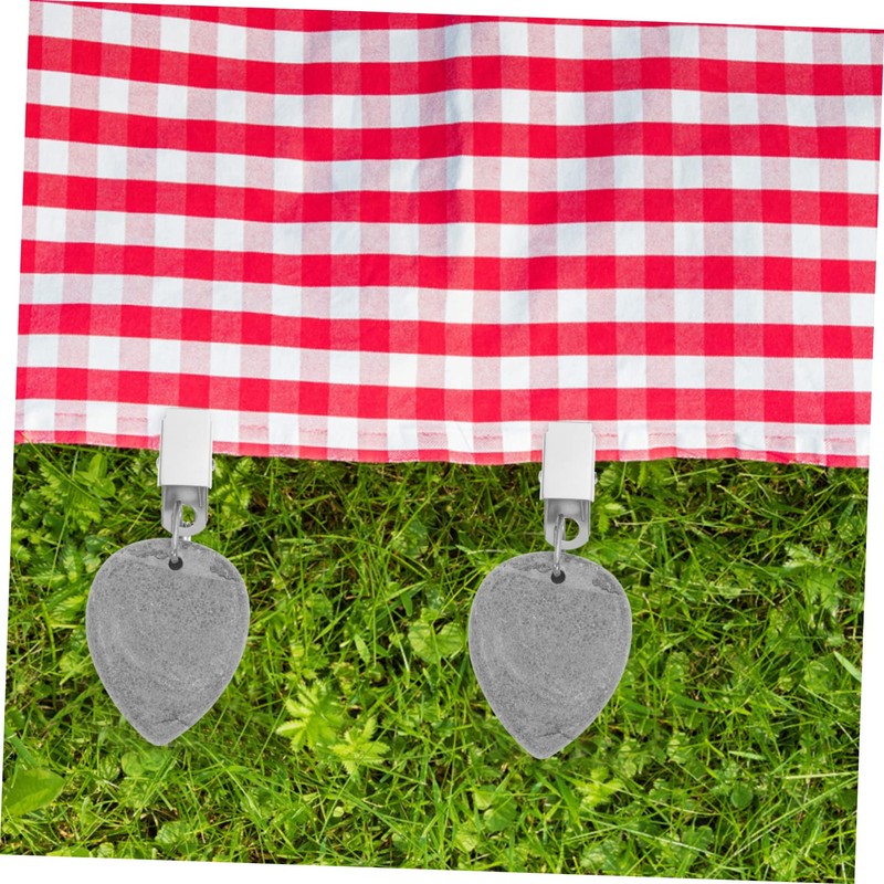 LIFKOME 4Pcs Decorative Tablecloth Weights with Clip Elegant Stone Hangers