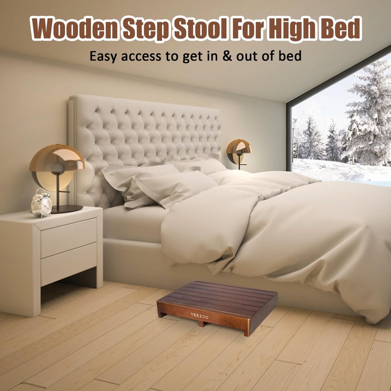Wooden one Step Stool- Solid Pine Wood Step Riser with