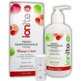 Ionite-H Home Care 0.63% Stannous Fluoride Perio Maintenance Rinse Mouthwash - with Mixing Cup/Shaker and Dispensing Pump (10 Fl oz, FruitPunch)