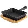 Elama MegaChef Cast Iron Mini Fry Pan/Saute Pan with Wood