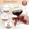100 Set Plastic Champagne Tower Glasses 5 oz Coupe Cocktail