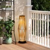 GREEN MORE Rattan Solar Patio Lights,50 Lumen Auto-On/Off Outdoor Floor