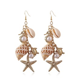 Starfish Earrings for Women Gold Seashell Earrings Summer Fashion Women 2025 Vacation Outfits for Womens Beach Essentials Jewelry Dress