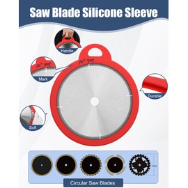 Powhorse Silicone Saw Blade Protector Sleeve, Circular Saw Blade Storage System for 10" Blade Diameter, Easy Holder and Finger Protection Fit for Diablo, Makita, DeWalt, Craftsman and More, 5 Pack