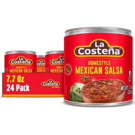 La Costeña Homestyle Mexican Salsa - Restaurant Style Tomato Salsa - Mild Sauce for Mexican Food, Chip Dip, Enchilada Sauce, Fajita, Guacamole Seasoning & Street Taco Seasoning - 7.76oz, 24 Pack Cans