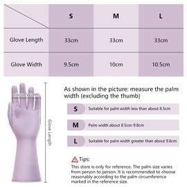 AUAUY 3 Pairs Reusable Household Washing up Gloves, Rubber Soft Cleaning Gloves, Non-Slip and Waterproof Dishwashing Gloves with Embossed Palm for Kitchen Cleaning, Gardening (Green+Orange+Purple, S)