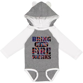 inktastic Bring on the Fireworks Long Sleeve Creeper 18 Months Granite & White W Ears 45705