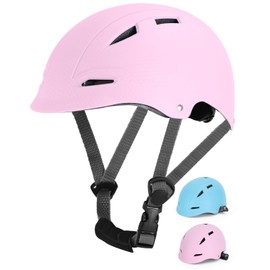 ROXX CRASEN Bike Helmet For Kids,260g Lightweight Commuting Road Biking Skating Helmet for Men Women, US CPSC & EU CE Standard, Adjustable Size 50-59cm (Pink, M/51-59cm)