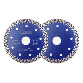 SHDIATOOL Diamond Saw Blade 115 mm 4.5 in A-shaped Cutting Disc for Tiles Marble Stone Concrete Ceramic Brick Pack of 2
