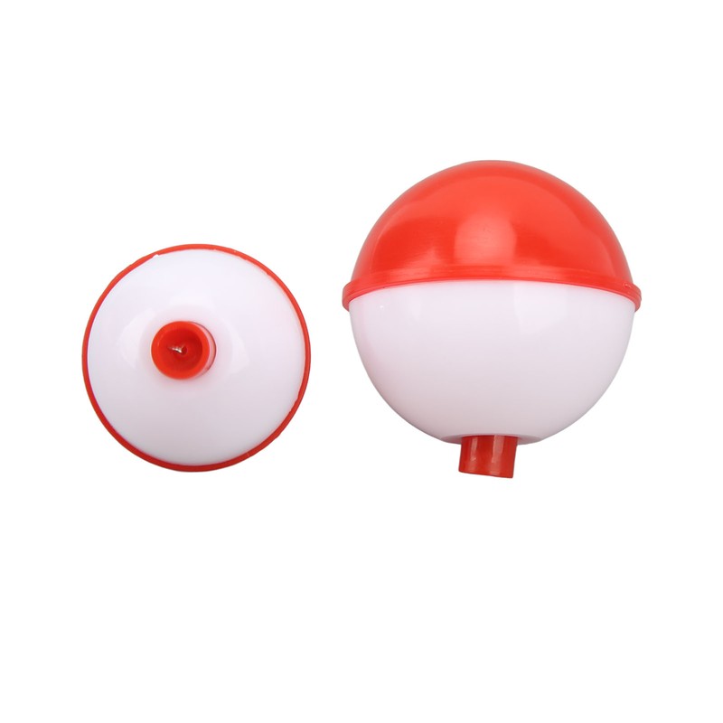 50PCS Ball Shaped Fishing Float Plastic White Red 2 Specifications