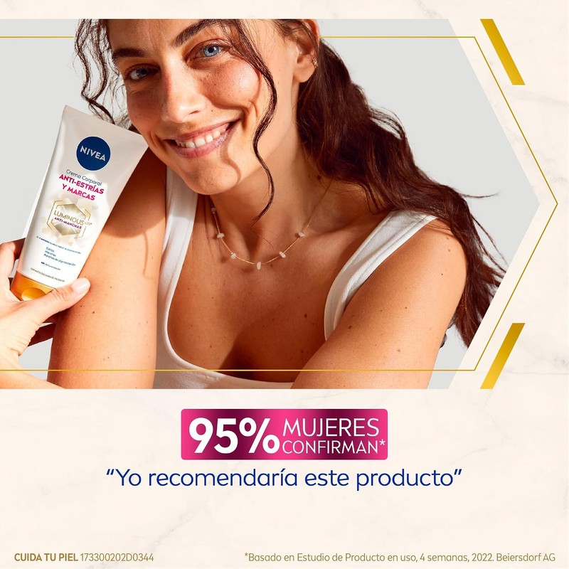 Crema corporal anti‑estrías NIVEA Luminous630 200 ml – 48 h