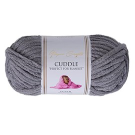 Utopia Crafts Cuddle Super Chunky Chenille-Garn zum Stricken und Häkeln, 100 g – 60 m (mittelgrau)