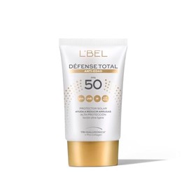 L'BEL - Defense Total Bloqueador Facial Antiedad FPS50 30 ml, Protector Solar Facial, Previene Arrugas, Líneas de Expresión y Manchas, Antifotoenvejecimiento, Loción Ultraligera, Resiste Agua y Sudor