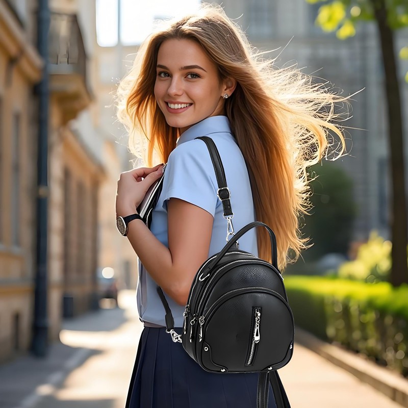 Miss Lulu Waterproof PU Leather Women's Backpack - Lightweight Small