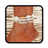 Handcess Boho Beaded Anklets Gold Shell Ankle Bracelet Starfish Anklet