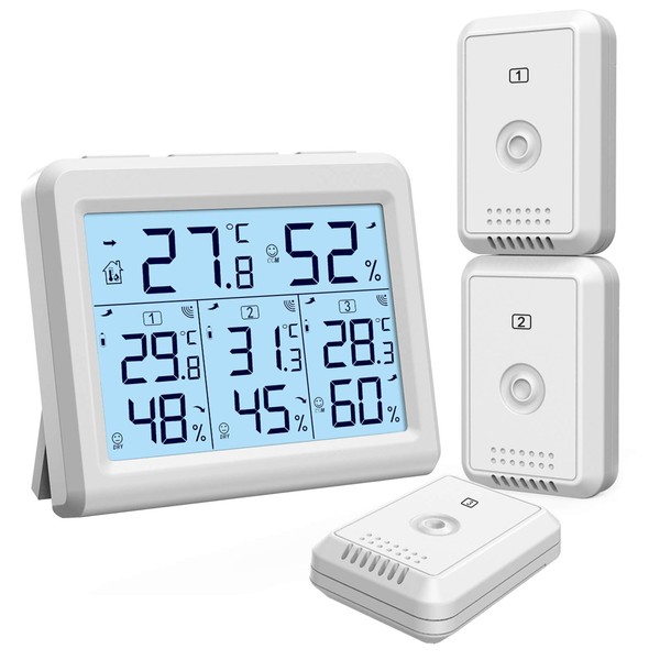 ORIA Indoor Outdoor Thermometer, Digital Hygrometer Thermometer, Wireless Temperature and