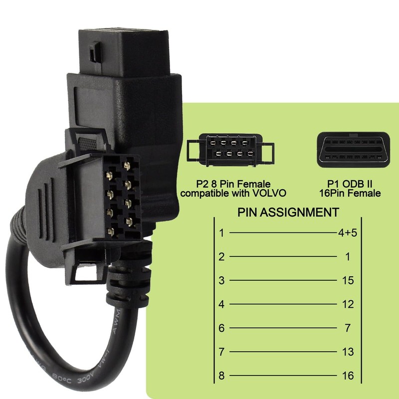 GOLITON OBD2 8 Pin Cable Truck Heavy Duty Diagosis Cables